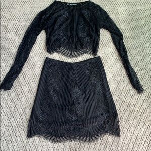 For Love and Lemons Black lace 2 piece